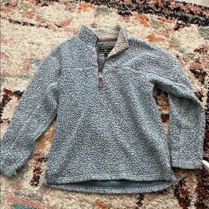 True Grit Light Blue Frosted Tip 1/2 Zip Sweater